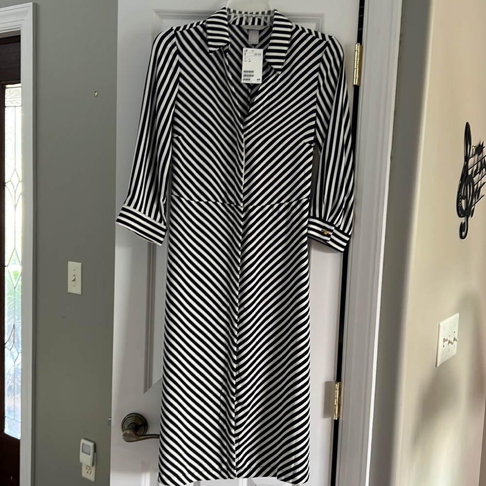 Black and White Stripes Dress Size 4